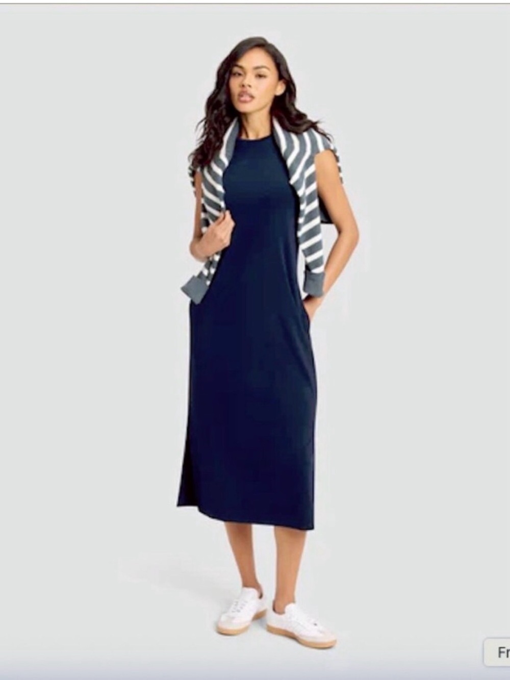 NWT Cozy Earth Women's
Navy Brushed Bamboo
Sleeveless Midi Dress